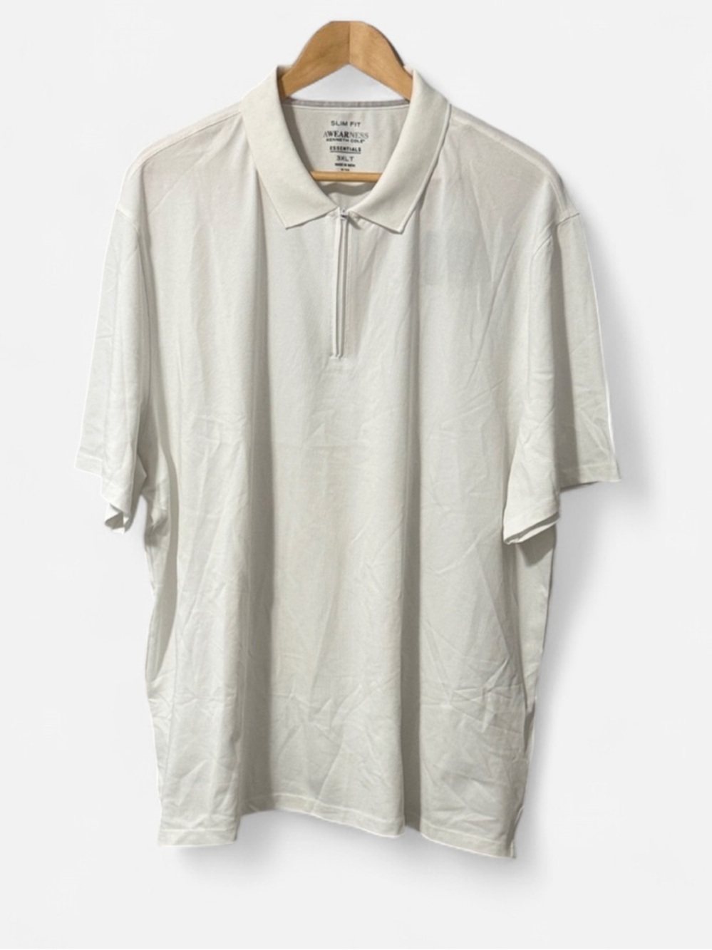 Kenneth Cole White Zip Polo Shirt Size 3XLT
